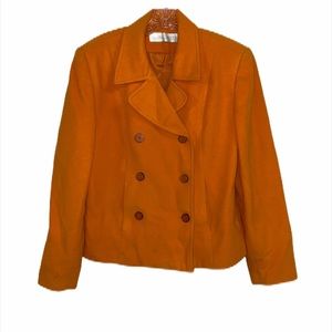 Valerie Stevens Orange Pea Coat 8